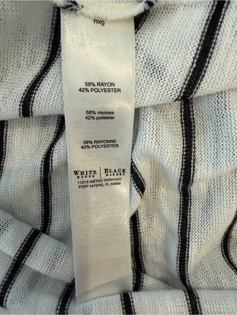 White House Black Market WHBM White Black Striped Long Cardigan NWT Medium P $78 - Picture 5 of 6